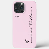 Case-Mate iPhone Case Ciao Bella | Script moderne italien rose avec coeu (Back)