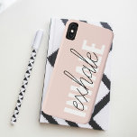 Case-Mate iPhone Case Citation moderne Pastel Pink Inhale Exhale<br><div class="desc">Citation moderne Pastel Pink Inhale Exhale</div>