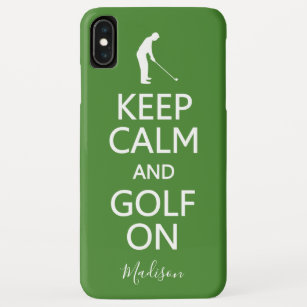 Case-Mate iPhone Case Conserver le calme et le golf Sur mesure nom et co