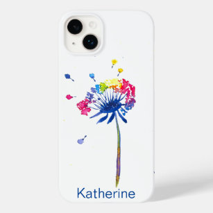 Coque Pour iPhone 14 Plus Dandelion arc-en-ciel coloré personnalisé