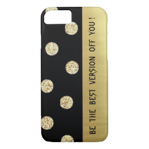 Case-Mate iPhone Case Elégant Chic Black Gold Dots-Motivational Message