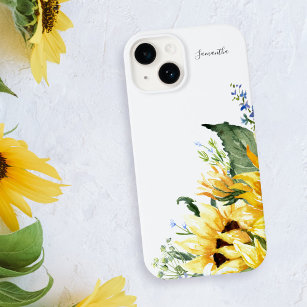 Case-Mate iPhone Case Elégante aquarelle tournesol floral personnalisé
