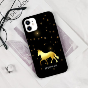 Case-Mate iPhone Case Étoiles de cheval d'or Equestre Personnalisé Monog