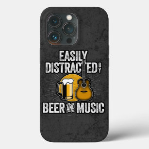 Case-Mate iPhone Case Facilement distrait par Bière et Musique Coque-Mat