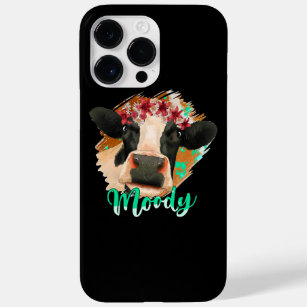 Coque Pour Pour iPhone 14 Pro Max Floral Diary Vache Moody Heifer Vache Amateurs Agr