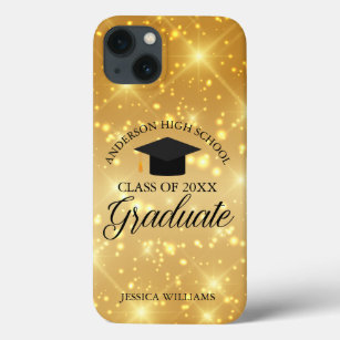 Case-Mate iPhone Case Gold Sparkle Graduation Chic Personnalisé Graduate