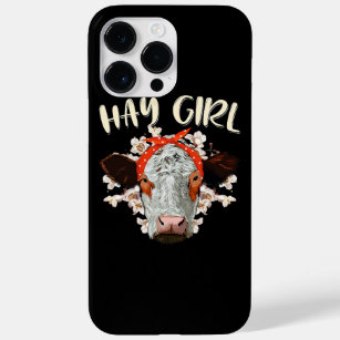 Coque Pour Pour iPhone 14 Pro Max Hay Girl Heifer Farmer Vache Bandana