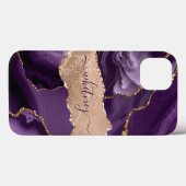 Case-Mate iPhone Case Indigo Purple Agate & Rose Gold Parties scintillan (Back (Horizontal))