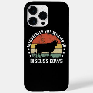 Coque Pour Pour iPhone 14 Pro Max Introverted Mais Prêt À Discuter Des Vaches Drôle 