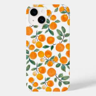 Coque Pour iPhone 14 Jolie aquarelle Orange Citrus Motif botanique