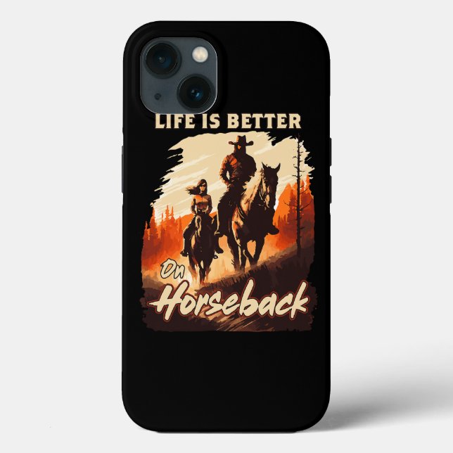 Case-Mate iPhone Case La Vie Est Meilleure À Cheval Equestre Ridin (Back)