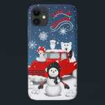 Case-Mate iPhone Case Laisser neiger<br><div class="desc">This design feobjets the nostalgia of a vintage red truck with some Arctic animals and a snowman in a wintry scene.</div>