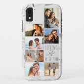 Case-Mate iPhone Case Love Life with You Grey Marble 7 Photo Collage (Dos)