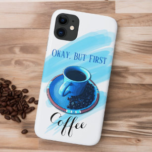 Case-Mate iPhone Case Mais premier café amusant Blue Coffee Cup Saucer H