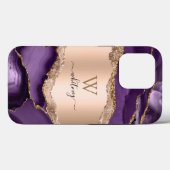 Case-Mate iPhone Case Marbre Elegant Encre Liquide Rose Or Purple Agate (Back (Horizontal))