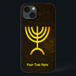 Case-Mate iPhone Case Menorah Flame<br><div class="desc">A brown and gold digital rendering of the Jewish seven-branched menorah (Hebrew: מְנוֹרָה‎). Add your own text. The seven-branched menorah, used in the portable sanctuary set up by Moses in the wilderness and later in the Temple in Jerusalem, has been a symbol of Judaism since ancient times and is the...</div>
