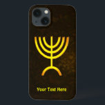 Case-Mate iPhone Case Menorah Flame<br><div class="desc">A brown and gold digital rendering of the Jewish seven-branched menorah (Hebrew: מְנוֹרָה‎). Add your own text. The seven-branched menorah, used in the portable sanctuary set up by Moses in the wilderness and later in the Temple in Jerusalem, has been a symbol of Judaism since ancient times and is the...</div>