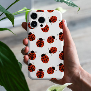 Coque iPhone 15 Pro Motif de point blanc mignon rouge Ladybug Polka