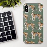 Case-Mate iPhone Case Motif sauvage des tigres d'aquarelle tropicale mod<br><div class="desc">Motif sauvage des tigres d'aquarelle tropicale moderne</div>