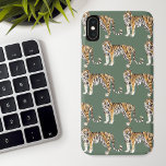 Case-Mate iPhone Case Motif sauvage des tigres d'aquarelle tropicale mod<br><div class="desc">Motif sauvage des tigres d'aquarelle tropicale moderne</div>