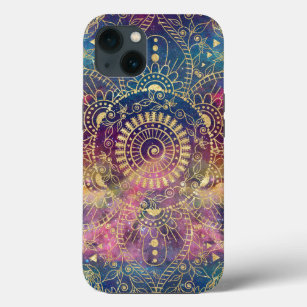 Case-Mate iPhone Case Nebula couleur or Mandala Aquarelle colorée