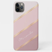 Case-Mate iPhone Case Personnalisé Pastel Mauve Rose Blush Pink Art Stri (Dos)