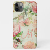 Case-Mate iPhone Case Personnalisé Vintage Dusty Rose Floral Rose Motif (Dos)