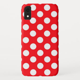 Case-Mate iPhone Case Point de polka blanc d'arrière - plan rouge