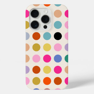 Coque iPhone 15 Pro Points géométriques Vintages colorés