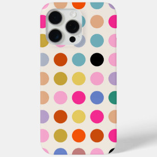Coque iPhone 15 Pro Max Points géométriques Vintages colorés
