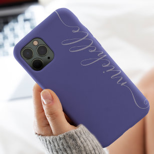 Case-Mate iPhone Case Script de nom élégant violet violet moderne