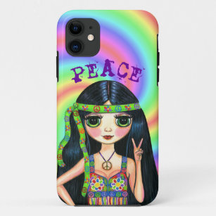 Case-Mate iPhone Case Symbole de paix Big Eye Hippie Chick dans les anné