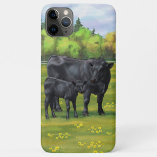 Case-Mate iPhone Case Vache d'Angus noir et veau mou en pâturage d'été