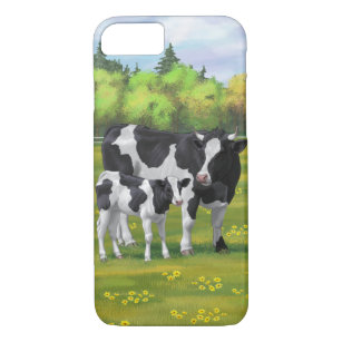Case-Mate iPhone Case Vache Holstein et veau coudu dans le pâturage d'ét