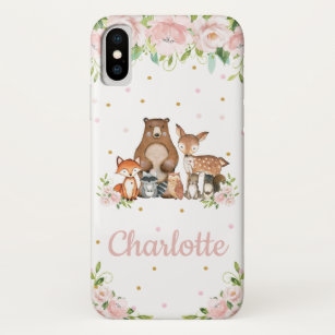 Case-Mate iPhone Case Whimsical Cute Bois Animaux Rose Blush Floral