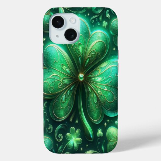 Case-Mate iPhone Coques Shamrocks Emerald Green (Verso)