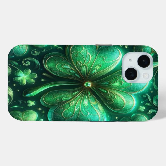 Case-Mate iPhone Coques Shamrocks Emerald Green (Verso (horizontal))