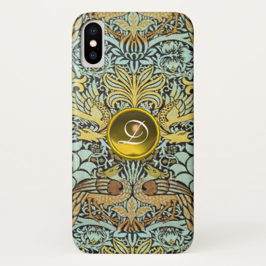 Case-Mate iPhone FLEURS, COQUES DE PAIX ET DRAGONS MONOGRAMME DE GE (Dos)