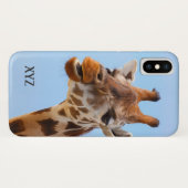 Case-Mate iPhone Giraffe Portrait personnalisé monogramme coques (Dos (Horizontal))