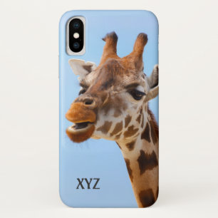 Giraffe Portrait personnalisé monogramme coques