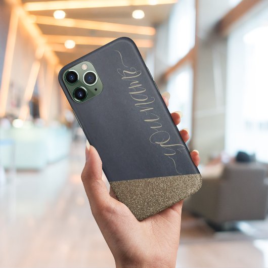 Case-Mate iPhone Parties scintillant d'or de la marine coques iphon