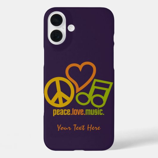 Case-Mate iPhone Peace Love Music coques personnalisés (Verso)