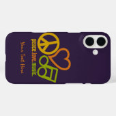 Case-Mate iPhone Peace Love Music coques personnalisés (Verso (horizontal))