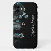 Case-Mate iPhone Turquoise- noir comme pierres monogramme coques ip (Dos)
