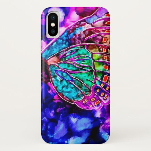 Case-Mate Pour iPhone Beau Coque d'aquarelle de papillon cosmique (Dos)