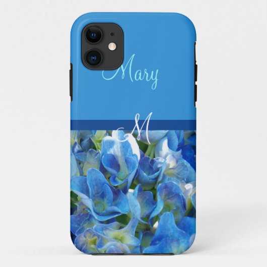 Case-Mate Pour iPhone Beau coque de fleurs hydrangées bleues (Dos)