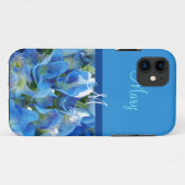 Case-Mate Pour iPhone Beau coque de fleurs hydrangées bleues (Dos (Horizontal))