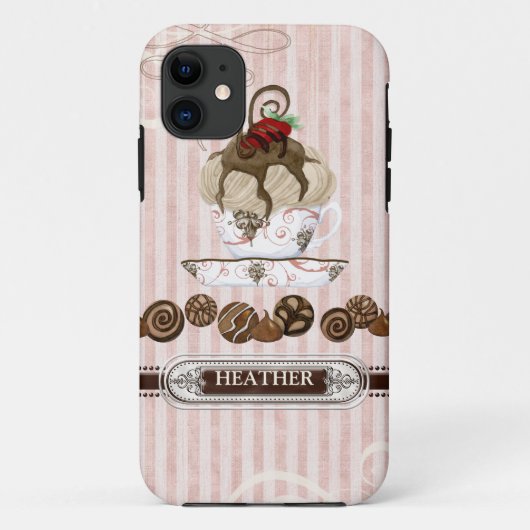 Case-Mate Pour iPhone Chocolat Lover Addict Candy Swirls Coque cellulair (Dos)