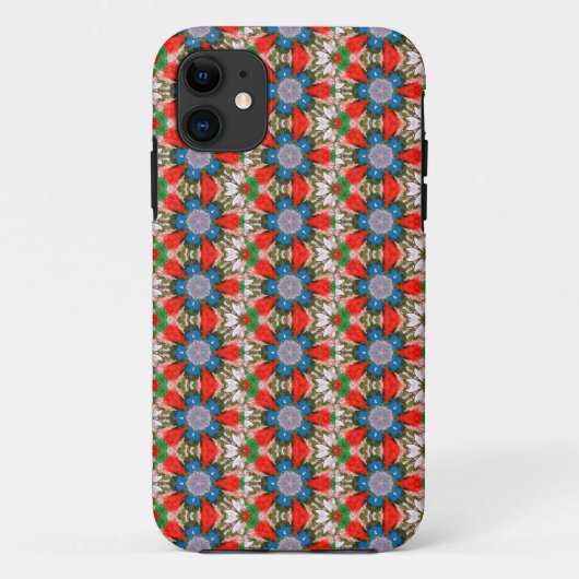Case-Mate Pour iPhone coque de fleurs bleu géométrique (Dos)
