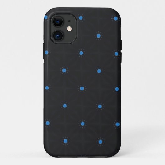 Case-Mate Pour iPhone étoiles bleues sur coque noir (Dos)